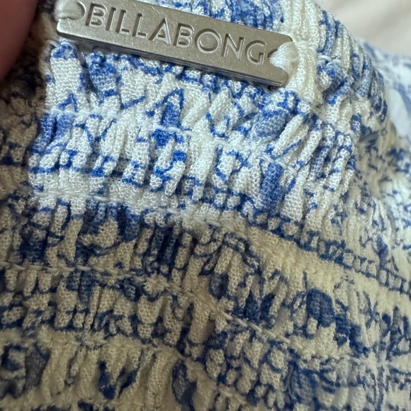 Billabong Light Blue Printed Strapless Wide-Leg Jumpsuit - Picture 7 of 8